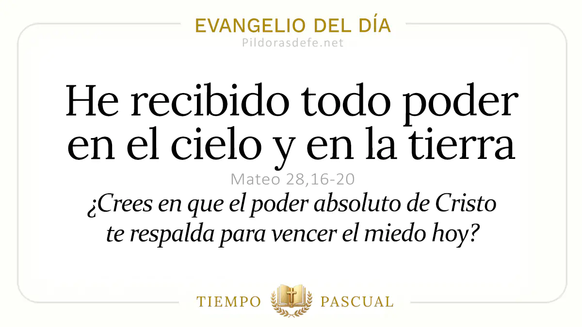 Evangelio del dia Domingo Mateo    He recibido poder cielo y tierra  may webp